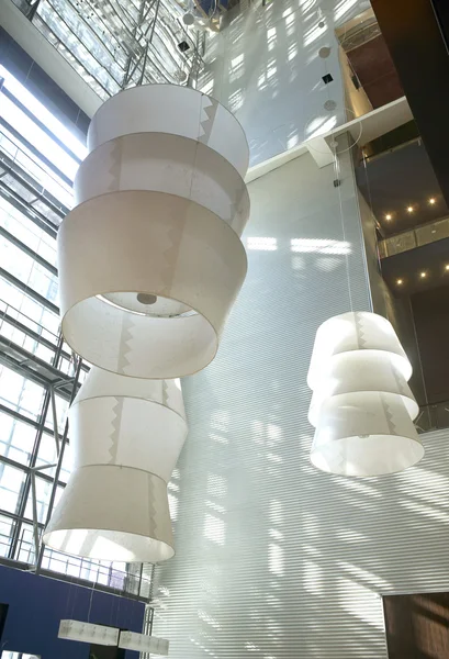 Huge lamps on a building interior — Stock Photo, Image