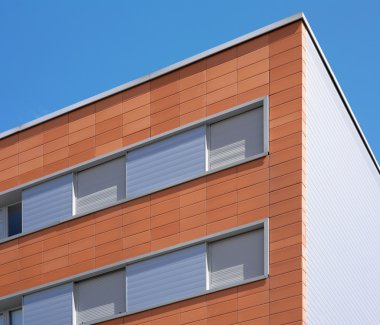 Modern building facade with ceramic coating