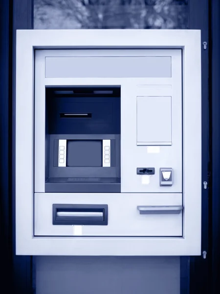 Automated teller machine in blue tone — Stock Photo, Image