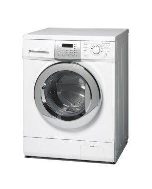 çamaşır makinesi üzerinde beyaz izole