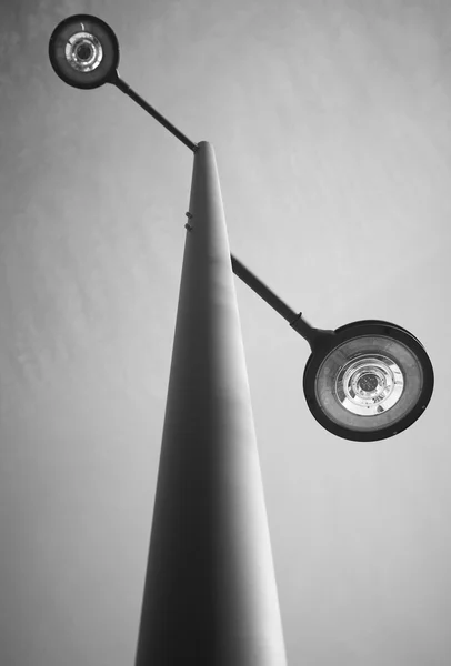 Modern street lamp in black and white — Stock Photo, Image