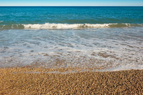 Mediterranean Pebble Beach Blue Sea Valencia Spain — Stock Photo, Image