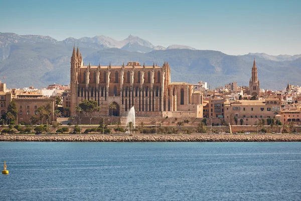 Palma Mallorca Gotische Kathedrale Und Mittelmeer Balearen — Stockfoto