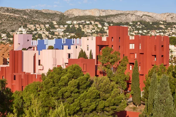 Malerisches Geometrisches Gebäude Der Mittelmeerküste Calpe Alicante — Stockfoto