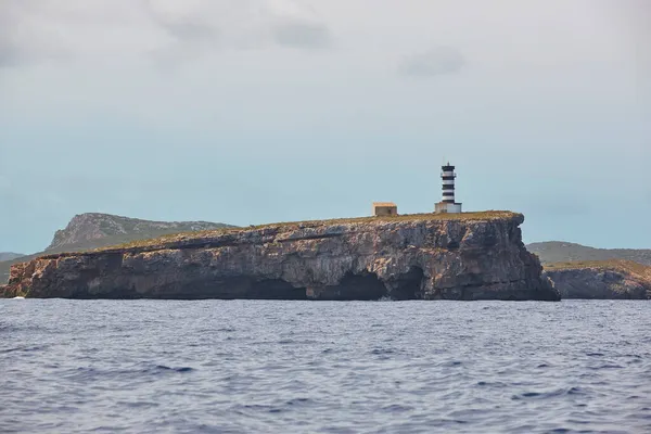 Balkulak Adalarındaki Deniz Feneri Foradalet Adası Cabrera Takımadaları Spanya — Stok fotoğraf