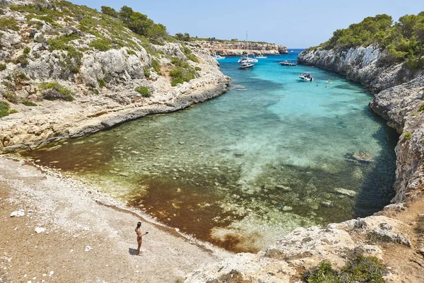 Mallorca Turkuaz Sular Virgili Koyu Akdeniz Kıyı Şeridi Spanya — Stok fotoğraf