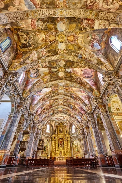 粉刷过的屋顶圣尼古拉教堂瓦伦西亚市中心西班牙 — 图库照片