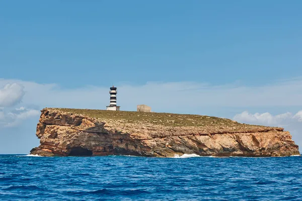 Vuurtoren Balearische Eilanden Foradada Eilandje Cabrera Archipel Spanje — Stockfoto