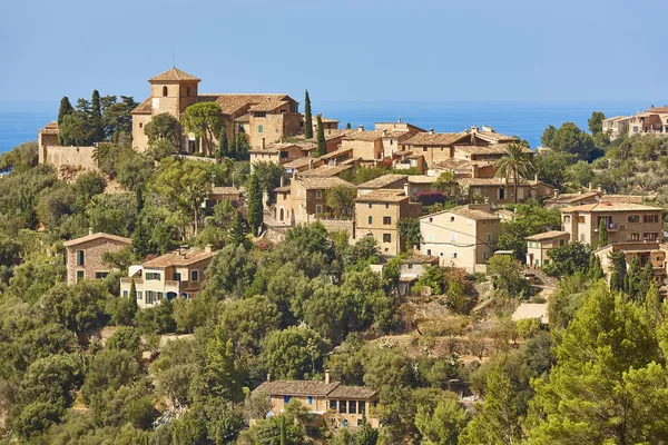 Geleneksel Taş Evler Deia Daki Tramuntana Dağları Mallorca Spanya — Stok fotoğraf