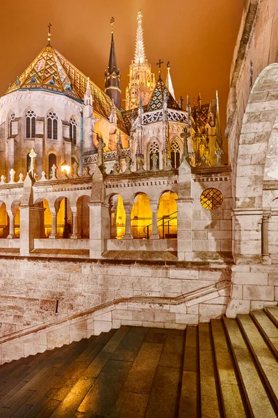 Matthiaskirche Und Fischerbastion Den Budaer Hügeln Budapest Ungarn — Stockfoto