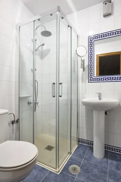 Petite Salle Bain Intérieure Couleur Blanche Décoration Appartement Personne — Photo