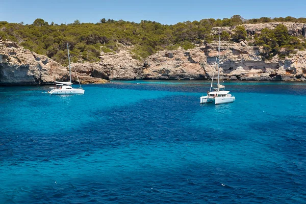 Turquoise Waters Mallorca Moro Cove Mediterranean Coastline Spain — Stock Photo, Image