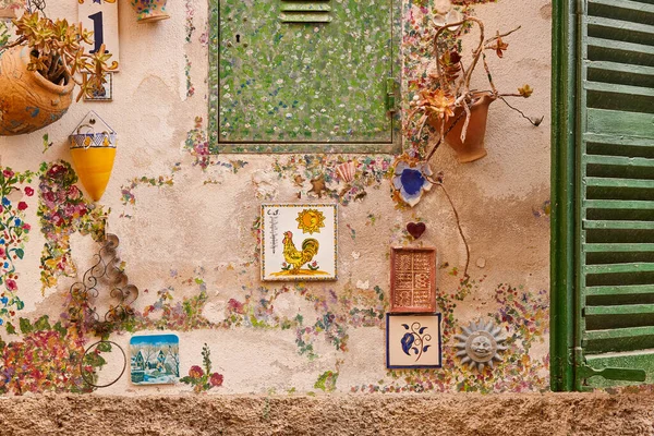 Décor Mural Extérieur Vintage Pittoresque Côte Méditerranéenne Mallorca Espagne — Photo