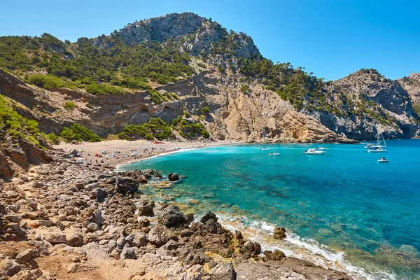 Acque Turchesi Maiorca Spiaggia Coll Baix Costa Mediterranea Spagna — Foto Stock
