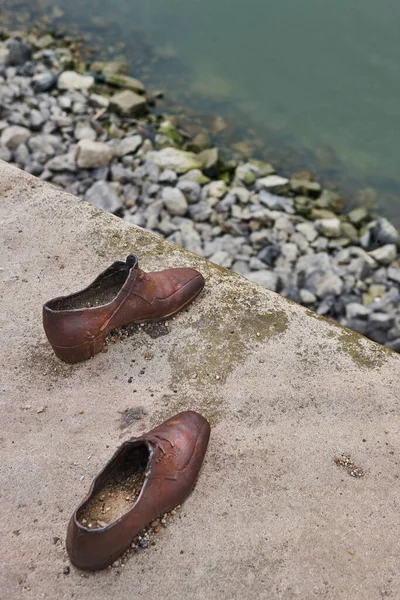 Budapest Jewish Memorial Shoes Danube Riverbank World War — Stock Photo, Image