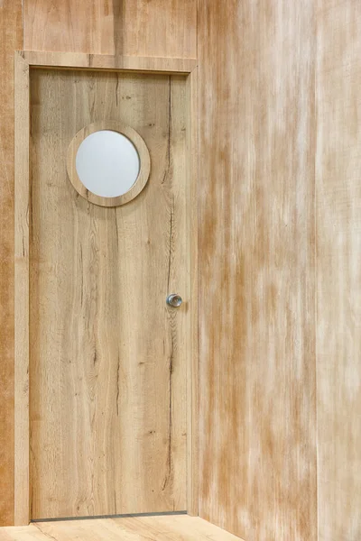 Natürliche Holzpaneelwände Wohnung Zimmer Drinnen Minimalismus Parkettboden — Stockfoto