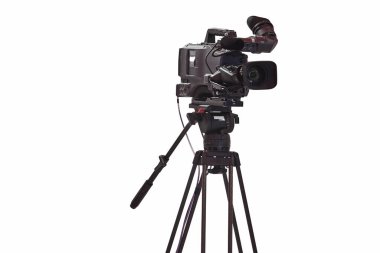 Video kameralı ve beyaz ekranlı televizyon. Yayın 