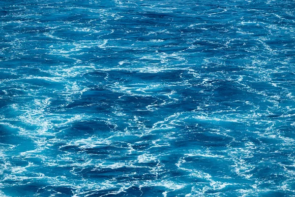 Синій Морський Фон Судно Прокидається Океані Морські Хвилі — стокове фото