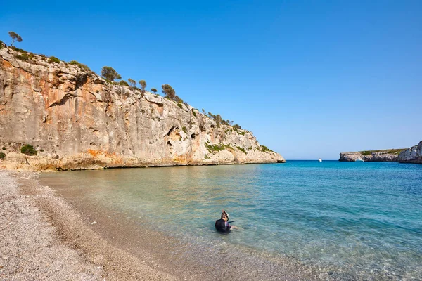 Mallorca Turkuaz Sular Magraner Koyu Akdeniz Kıyı Şeridi Spanya — Stok fotoğraf