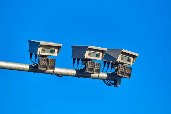 Kamera Monitoringu Ruchu Miejskiego System Monitorowania Dużych Zbiorów Danych — Zdjęcie stockowe