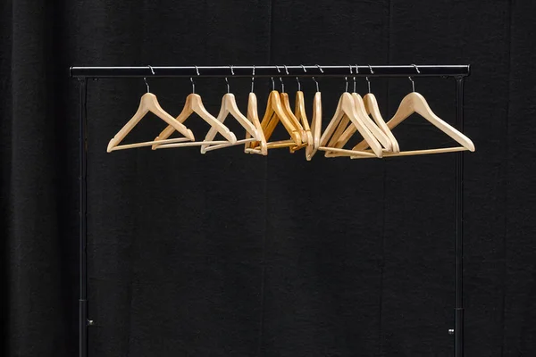 Clothes Rack Hangers Empty Dressing Room Showroom — Stock Photo, Image