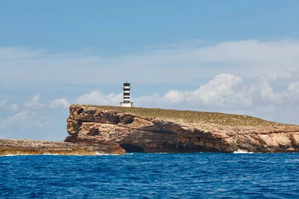 Fyrtorn Balearerna Foradada Holmen Cabrera Skärgård Spanien — Stockfoto