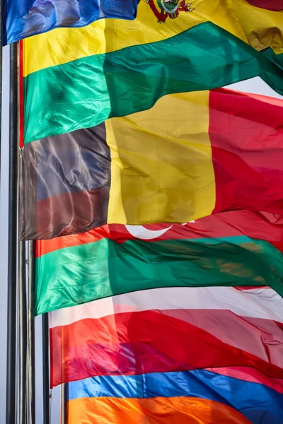 Vlajky Slova Vlnící Větru Státní Symboly — Stock fotografie