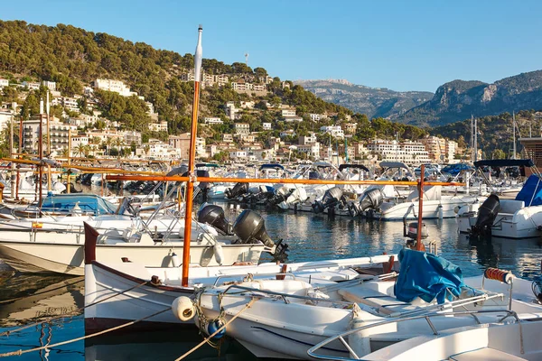 Traditional Balearic Boats Llauts Soller Harbor Mallorca Spain — Stock Photo, Image