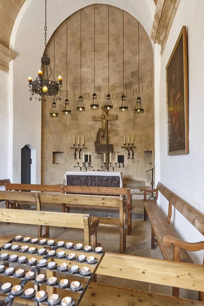 Pollensa的Calvary石教堂内部 传统的Mallorca村西班牙 — 图库照片