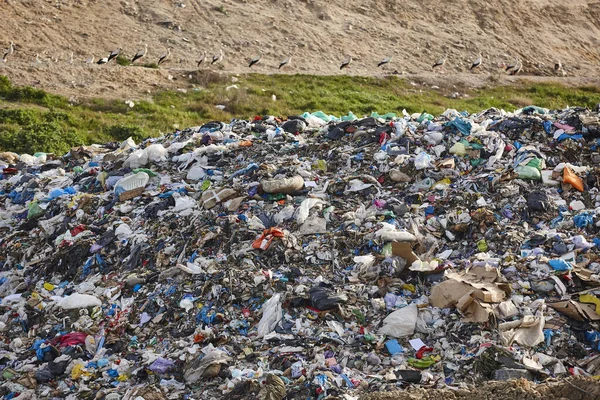 Open Air Garbage Dump Plastic Pollution Recycling Junk Consumerism — Foto Stock