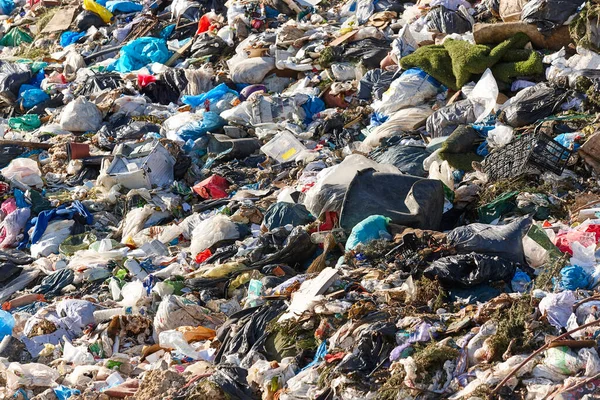 Soptipp Utomhus Plastförorening Återvinner Skräp Konsumtion — Stockfoto