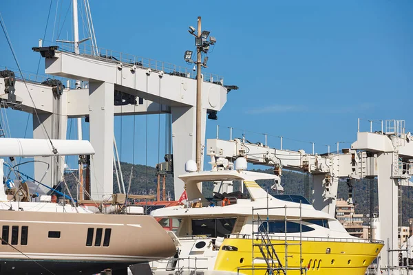 Yacht Open Air Shipyard Nautical Maintenance Industry — Fotografia de Stock