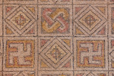 La Olmeda Roma köyündeki Roma mozaik fayansları. Palencia, İspanya