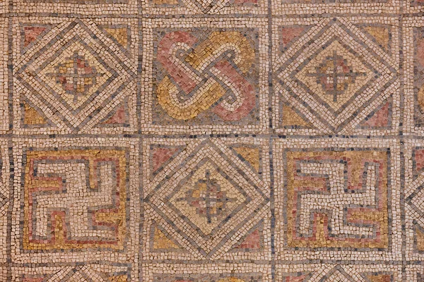 Roman Mosaic Tiles Olmeda Roman Village Palencia Spain — Foto de Stock