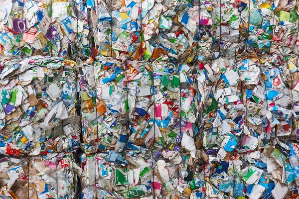 Återvunnet Och Förpackat Avfall Hållbar Industri Bortskaffningsmaterial — Stockfoto
