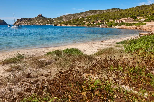 Turquoise Waters Cabrera Island Shoreline Landscape Balearic Islands Spain — Stock Photo, Image