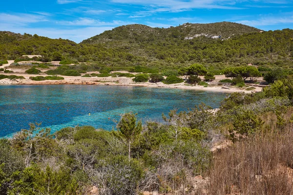 Turquoise Waters Cabrera Island Shoreline Landscape Balearic Islands Spain — Stock Photo, Image