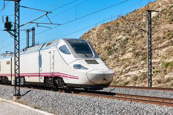 Treno Alta Velocità Ferrovia Tecnologia Dei Trasporti Energia Rinnovabile Spagna — Foto Stock