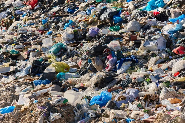 Soptipp Utomhus Plastförorening Återvinner Skräp Konsumtion — Stockfoto