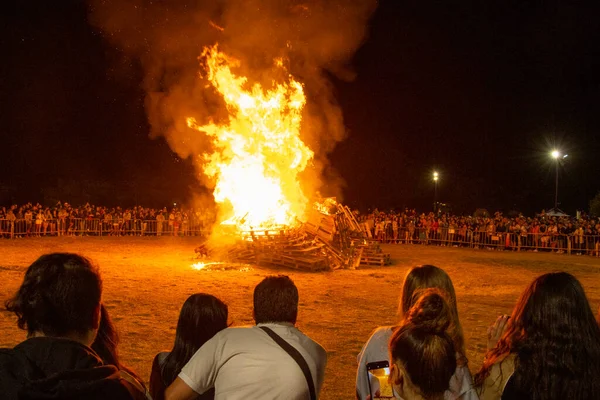 Kvällen Vid Brasan San Juan Traditionellt Firande Spanien — Stockfoto