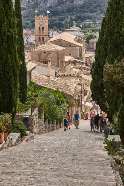 Malebné Kamenné Schody Pollense Kalvárie Tradiční Vesnice Mallorca Španělsko — Stock fotografie