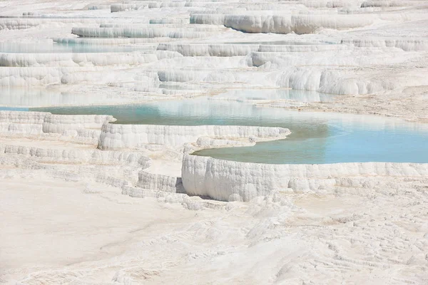 Pamukkale White Mineral Limestone Natural Pool Geology Landmark Turkey — Stock Photo, Image