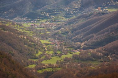 Mountain forest landscape and valley in Castilla Leon. Spain