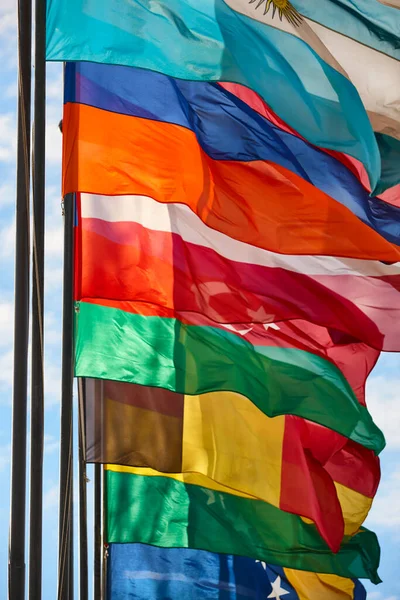 Vlajky Slova Vlnící Větru Státní Symboly — Stock fotografie