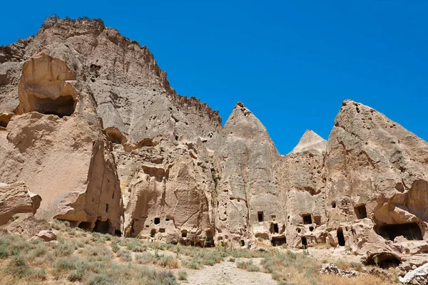 Antique Houses Carved Rock Ilhara Valley Cappadocia Turkey — Stockfoto