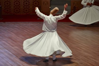 Dervish spirituality traditional ceremony in Mevlana culture center. Konya, Turkey