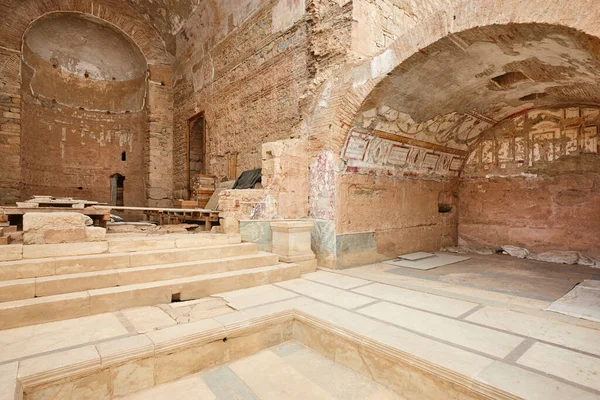 Ephesus Archeological Site Terrace Houses Interior Reconstruction Works Turkey — Stock Photo, Image