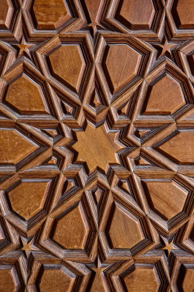 Traditional islamic marquetry geometric design. Turkish decorative carpentry. Timber