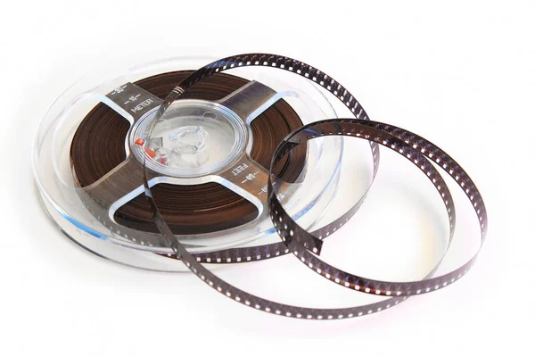 8Mm Film Isolated White Vintage Movie Filmmaker Cinema — Stock Photo, Image