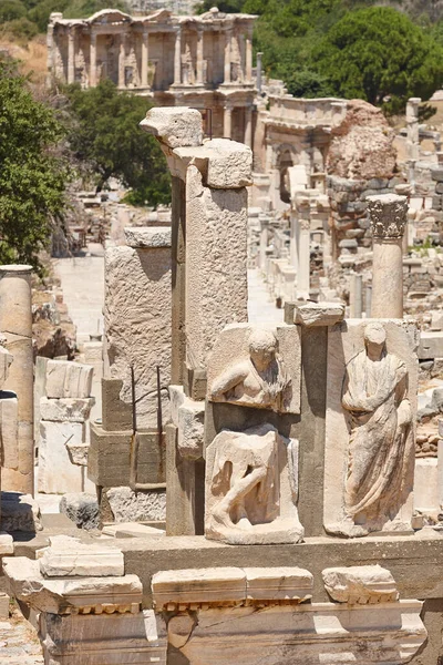 Ephesus Archaeological Site Curetes Street Ancient Roman Empire Turkey — Stock Photo, Image